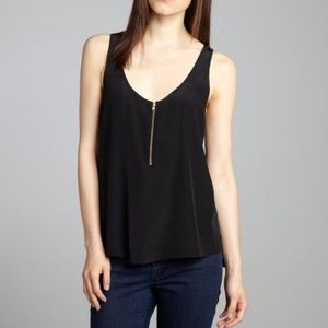 ALC Elle zip front tank in black size small